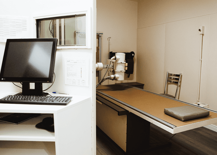 Sala de exame para radiografia digital